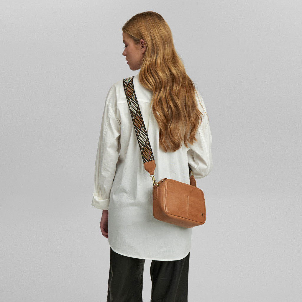 DEPECHE Classic crossover with cool canvas strap Cross over 013 Tan