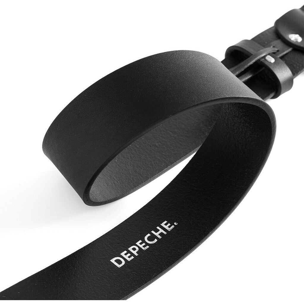 DEPECHE Classic jeans belt in delicious leather quality Belts 099 Black (Nero)