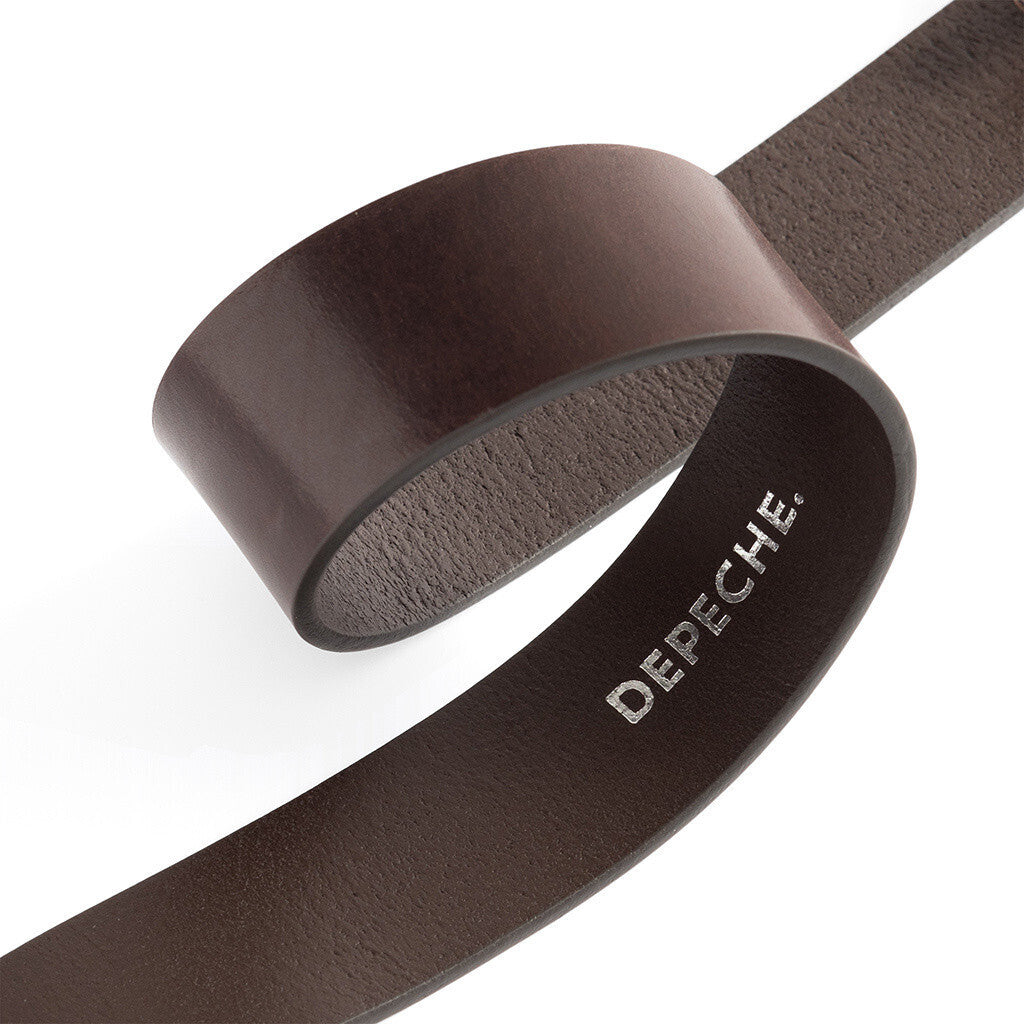 DEPECHE Classic jeans belt in delicious leather quality Belts 161 Dark brown
