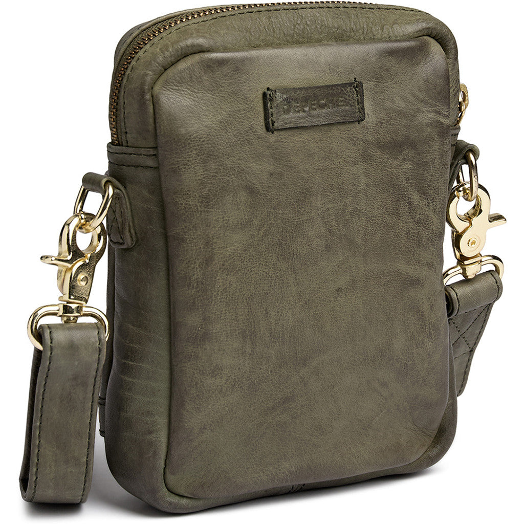 DEPECHE Classic mobile bag in soft leather quality Mobilebag 049 Army Green