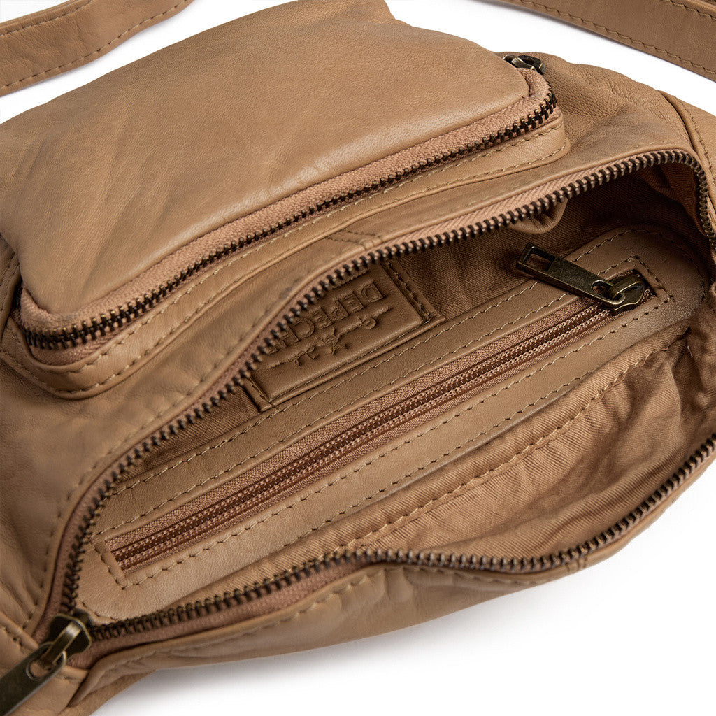 DEPECHE Classic must-have leather bumbag Bumbag 156 Camel