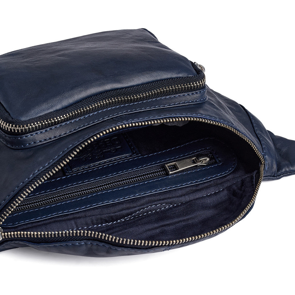 DEPECHE Classic must-have leather bumbag Bumbag 178 Navy