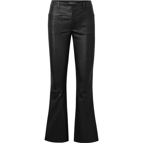 Depeche leather wear Cleo MW Flare Leather Pants Pants 099 Black
