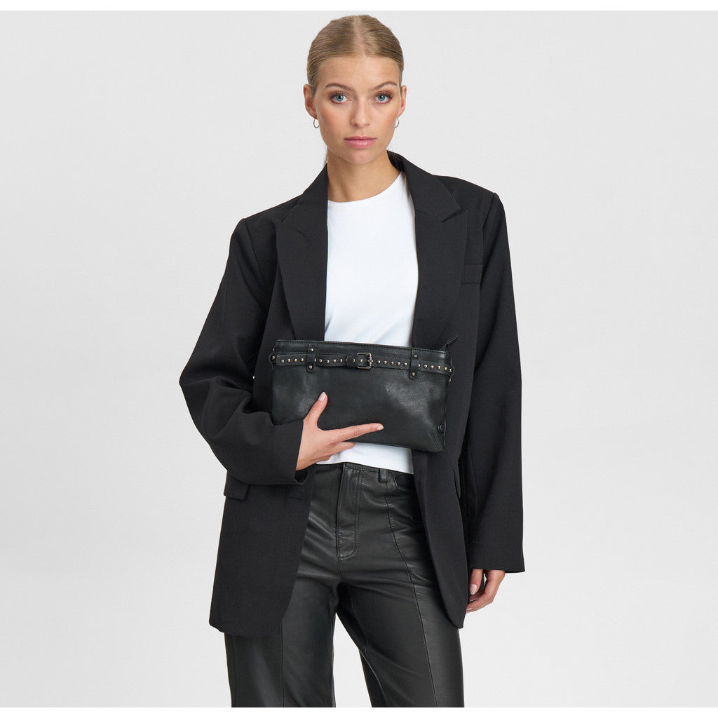 DEPECHE Clutch with studs Clutch 099 Black (Nero)