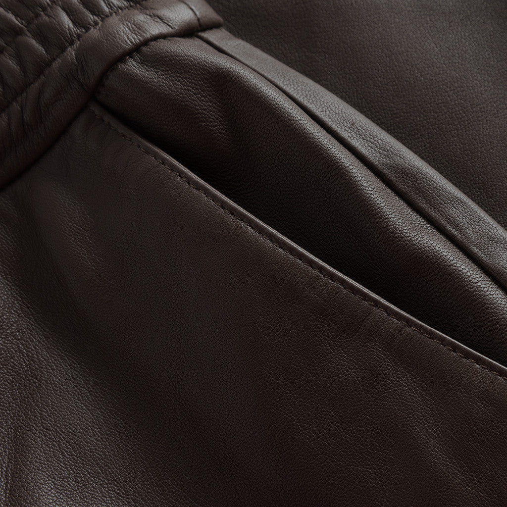 Depeche leather wear Cool Belle leather baggy pants Pants 008 Chocolate