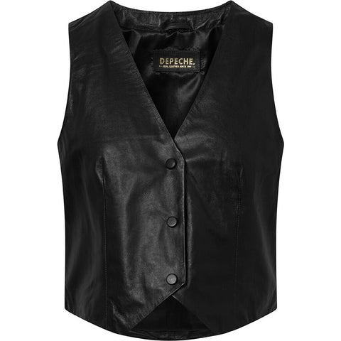 Depeche leather wear Cool Kate vest in delicious quality Vest 099 Black (Nero)