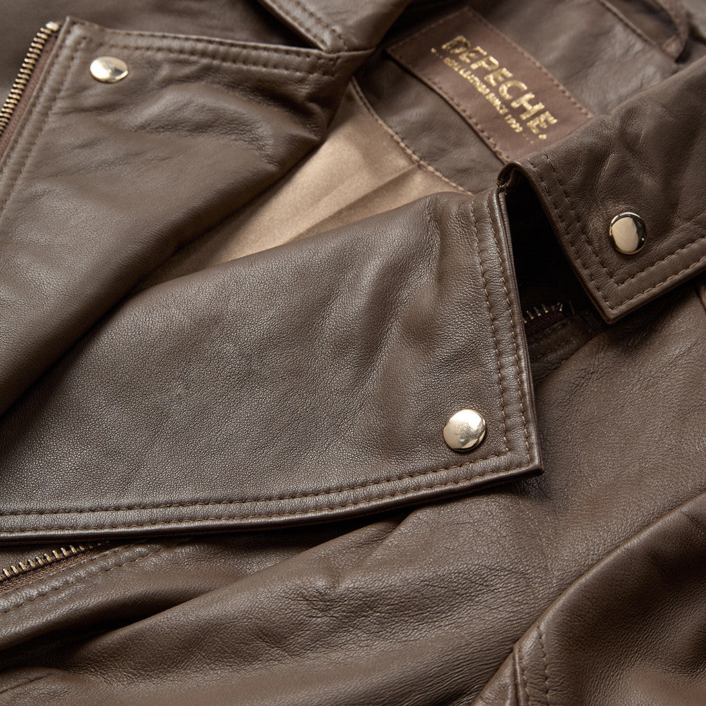 Depeche leather wear Cool Noora biker leather jacket Jackets 168 Latte