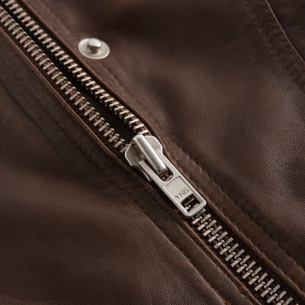 Depeche leather wear Cool and raw biker jacket in soft quality Jackets 186 Cacao