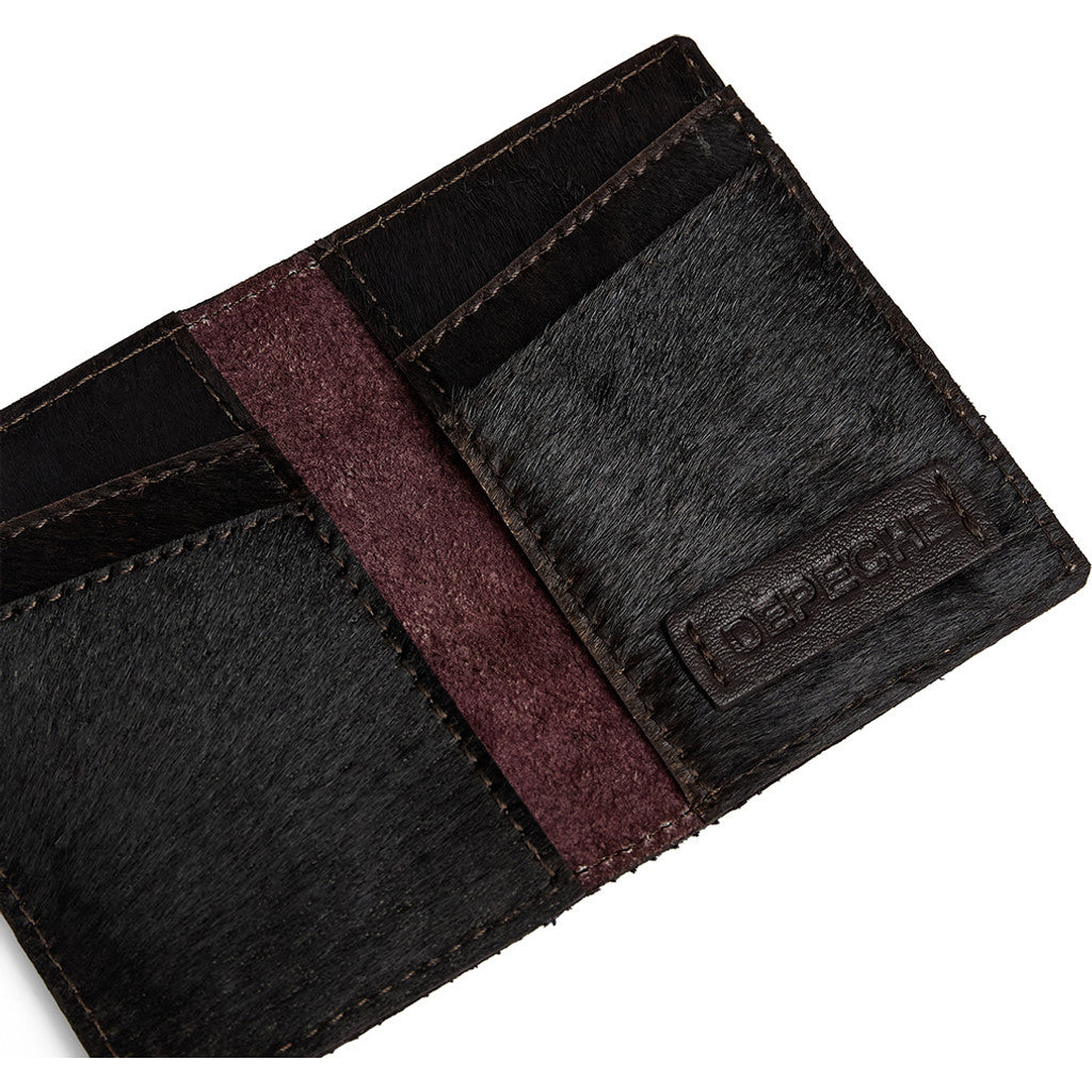DEPECHE Cow hair-on credit card holder Accessories 161 Dark brown