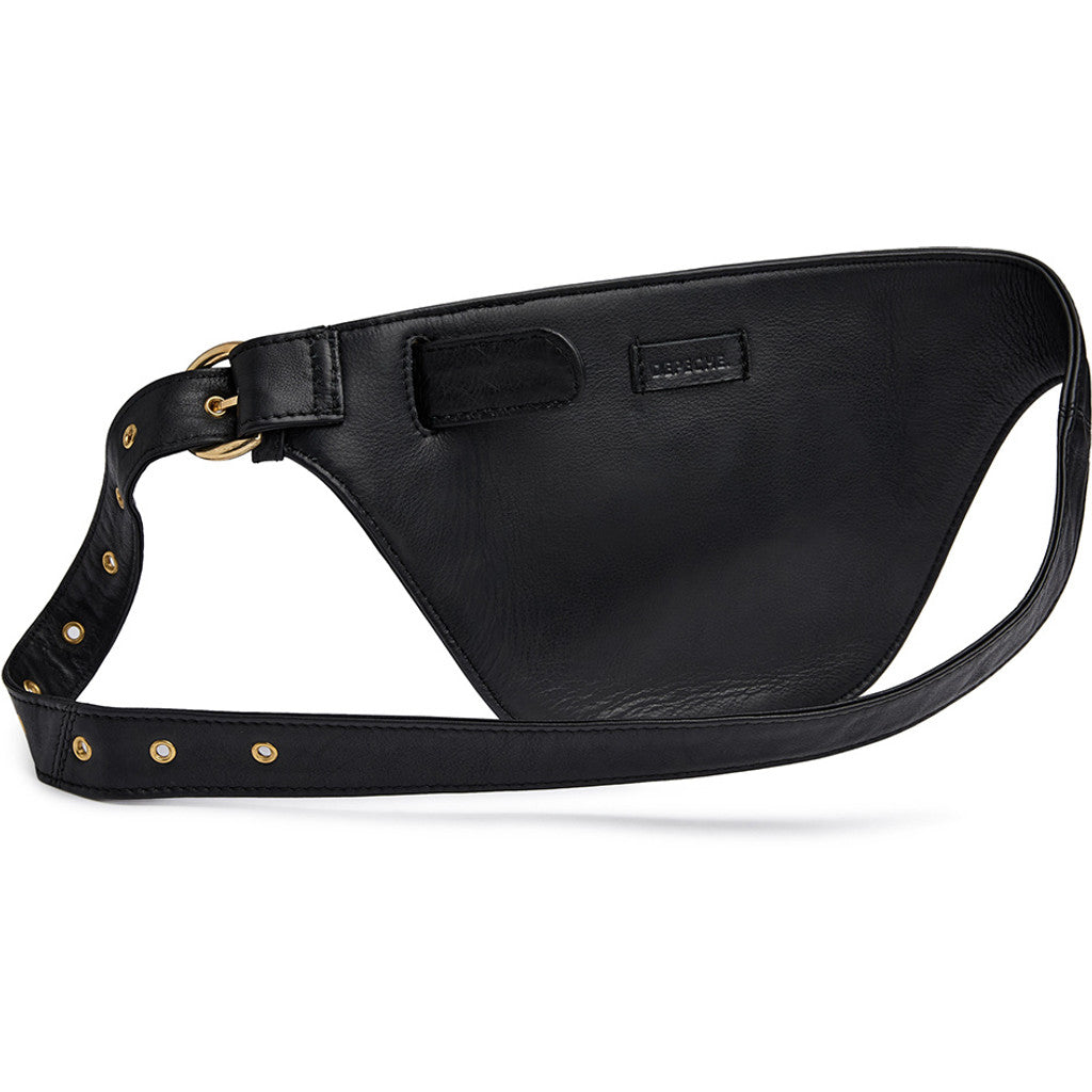 DEPECHE Cow leather saddle-style bumbag Bumbag 099 Black