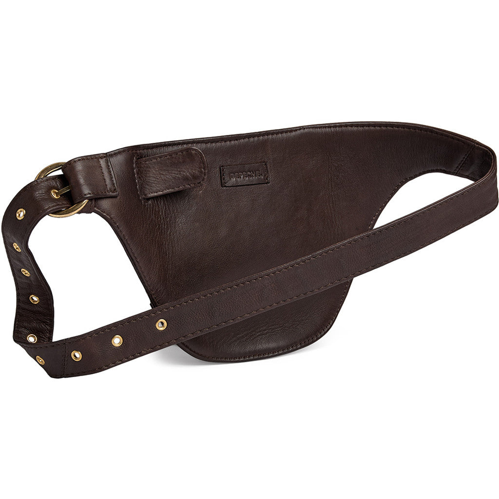 DEPECHE Cow leather saddle-style bumbag Bumbag 106 Coffee