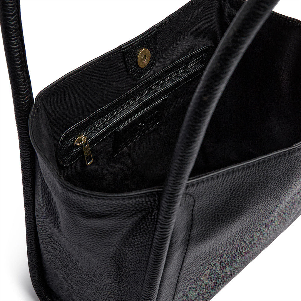DEPECHE Cow leather shoulder bag with tube straps Shoulderbag / Handbag 099 Black