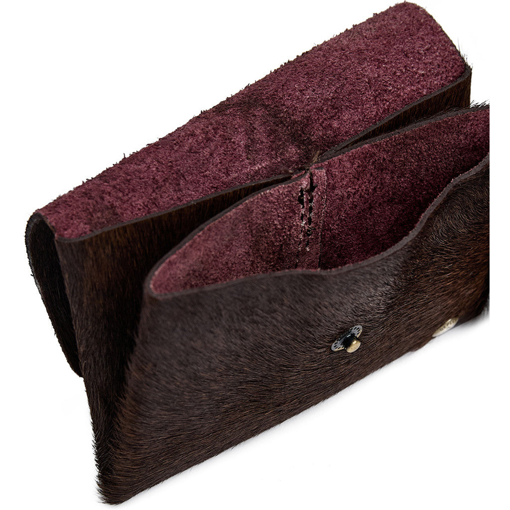 DEPECHE Cow hair-on credit card holder Accessories 161 Dark brown