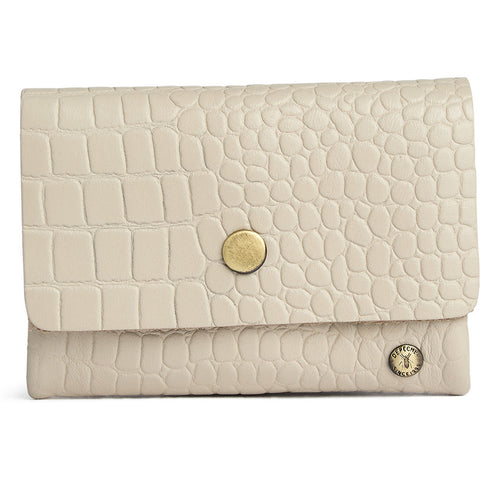 DEPECHE Croco embossed leather card holder Purse / Credit card holder 325 Sand Croco
