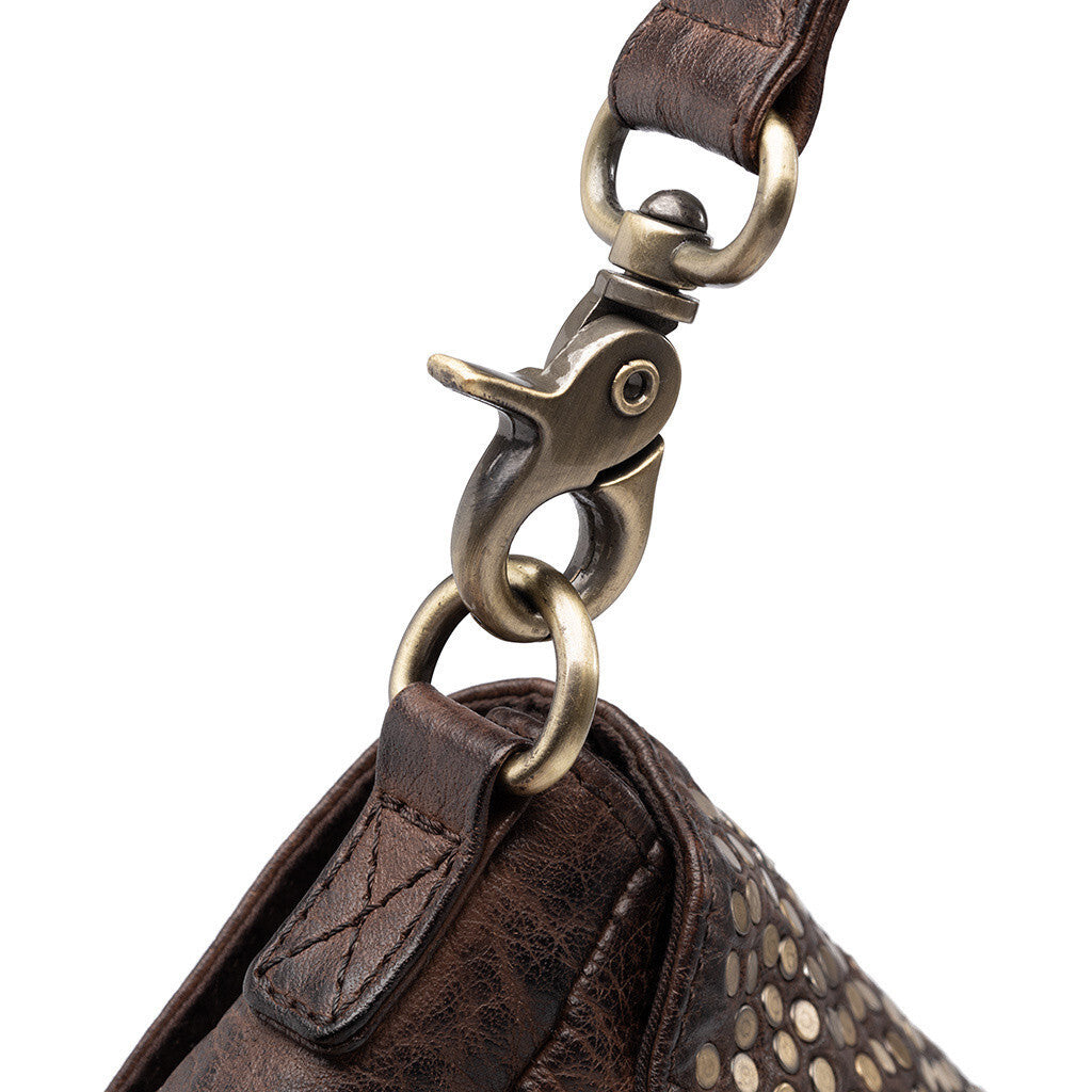 DEPECHE Cross over bag with rivets Cross over 068 Winter brown