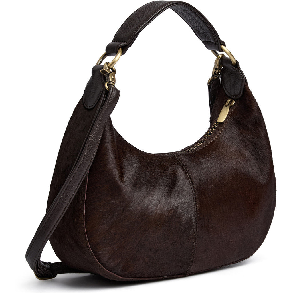 DEPECHE Crossover in hair-on calf leather Cross over 161 Dark brown