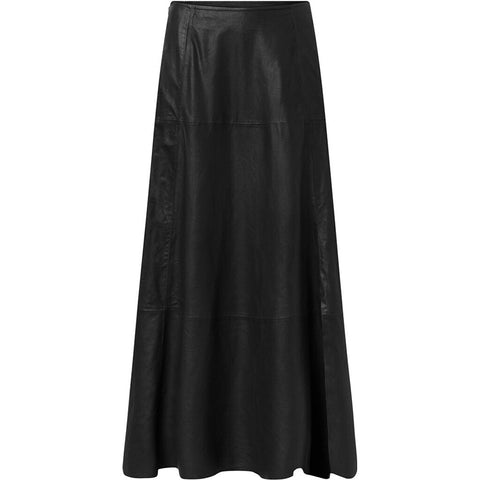 Long Dea leather skirt in soft quality / 50272 - Black (Nero)