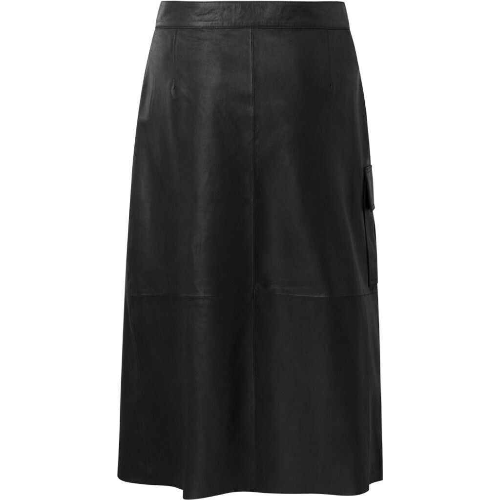 Depeche leather wear ElissaDEP Underknee Leather Skirt Skirts 099 Black (Nero)