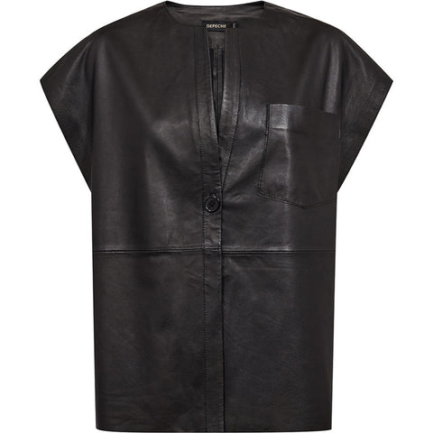 Depeche leather wear Eliza leather vest Vest 099 Black