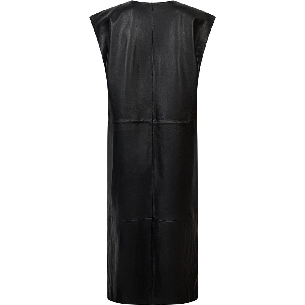 Depeche leather wear Eliza long leather vest Vest 099 Black