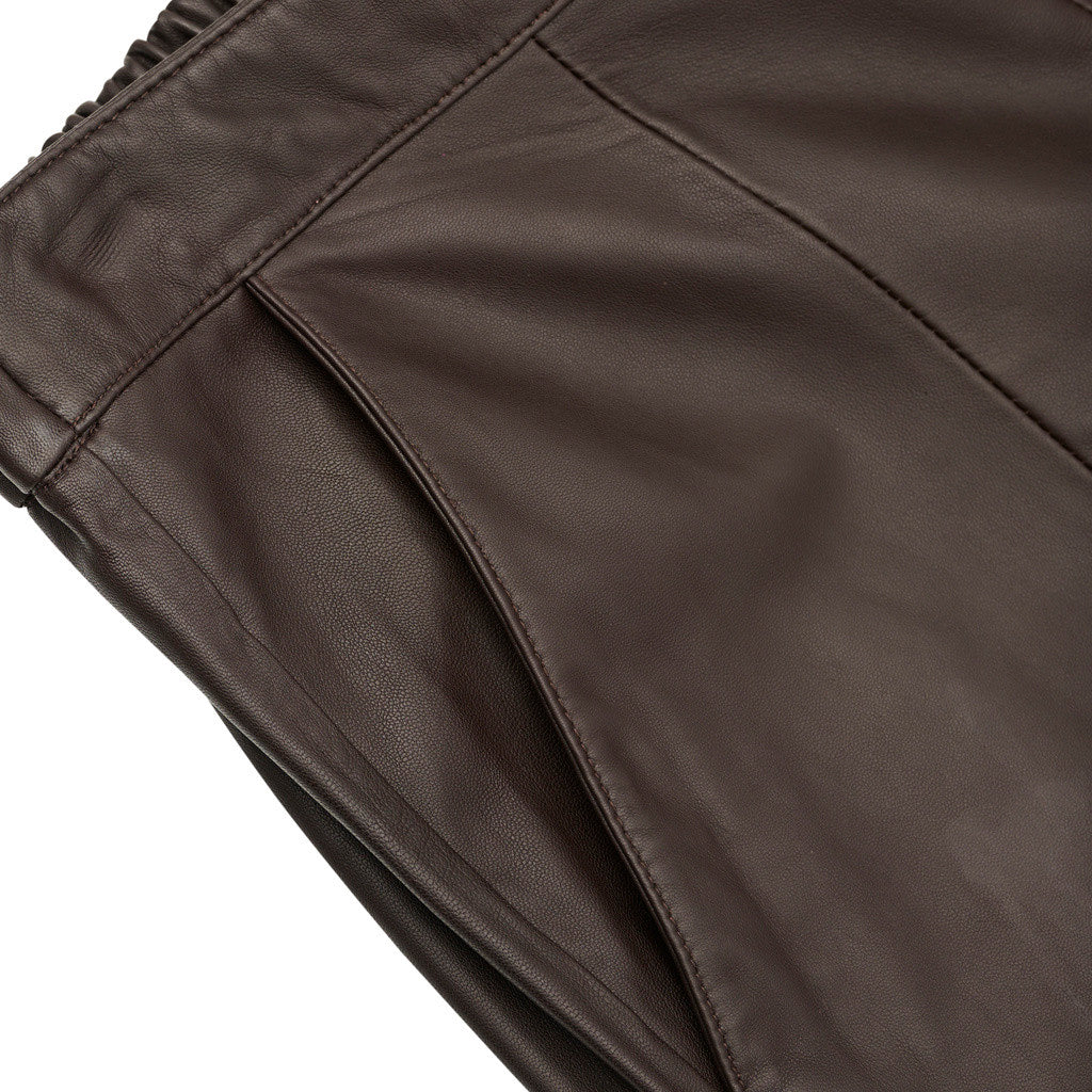 Depeche leather wear Ella Balloon Leather Pants Pants 008 Chocolate