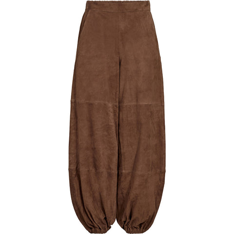 Depeche leather wear Ella balloon pants in soft suede Pants 311 Wood