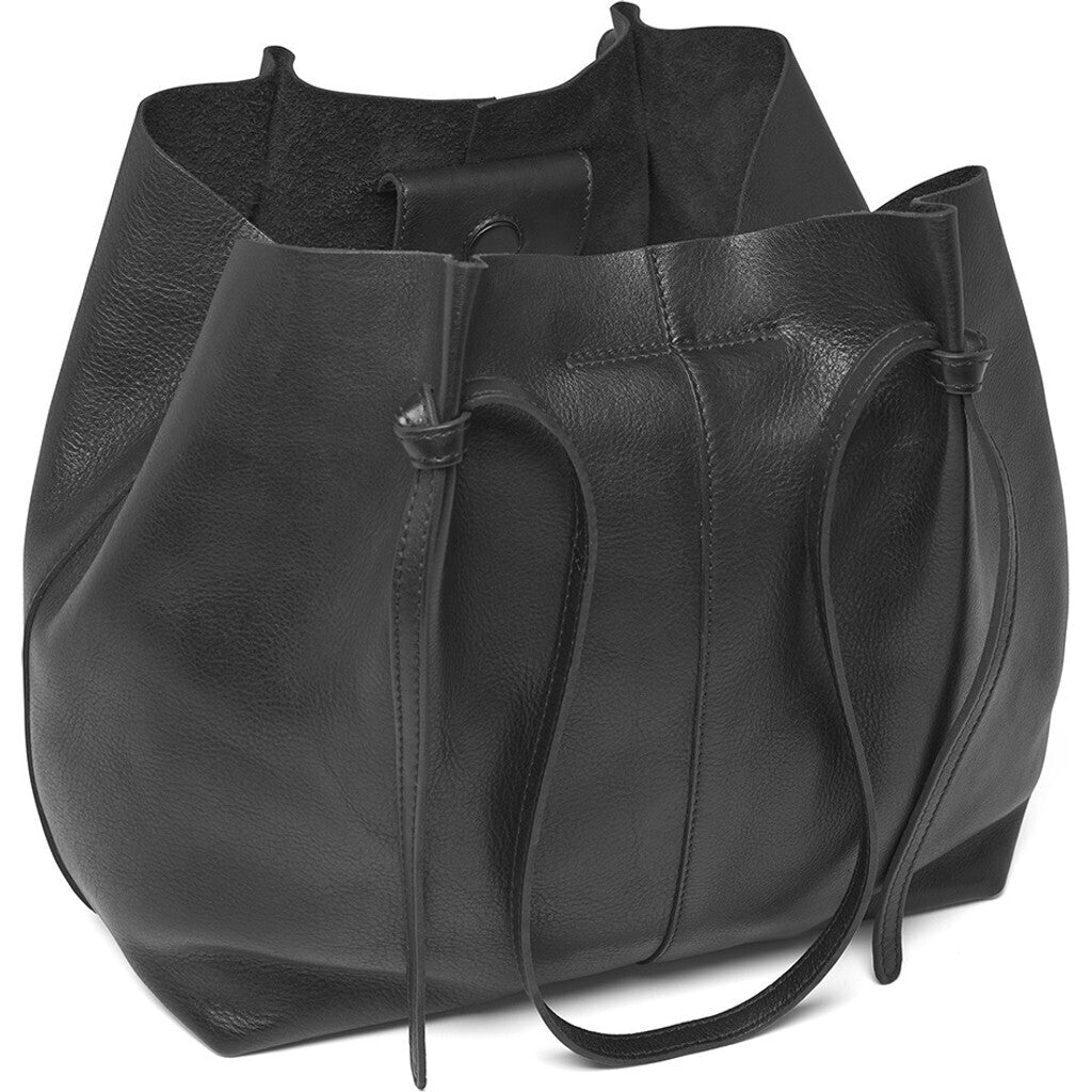 DEPECHE Exclusive leather shopper Shopper 099 Black (Nero)