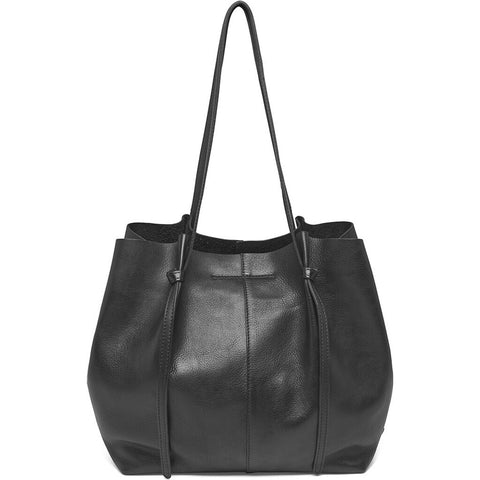 DEPECHE Exclusive leather shopper Shopper 099 Black (Nero)