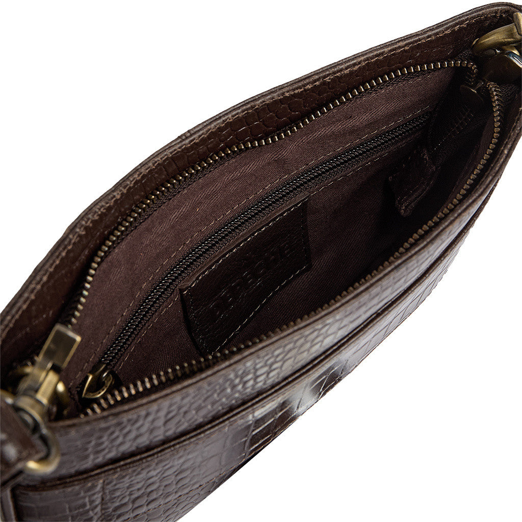 DEPECHE Fashion Favourites croco leather clutch Clutch 265 Brown Croco