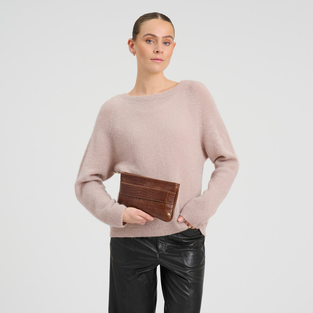 DEPECHE Fashion Favourites croco leather clutch Clutch 326 Cognac Croco