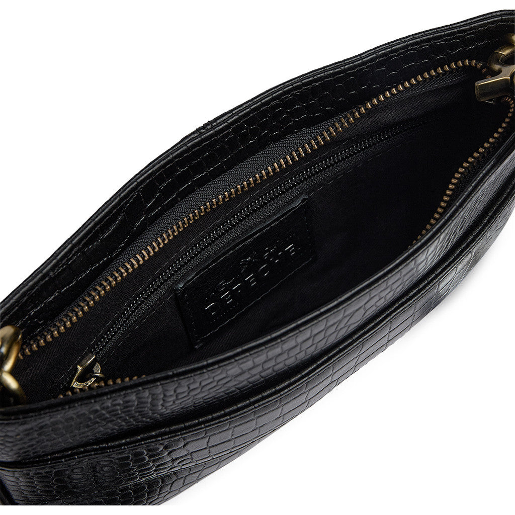 DEPECHE Fashion Favourites croco leather clutch Clutch 343 Black croco