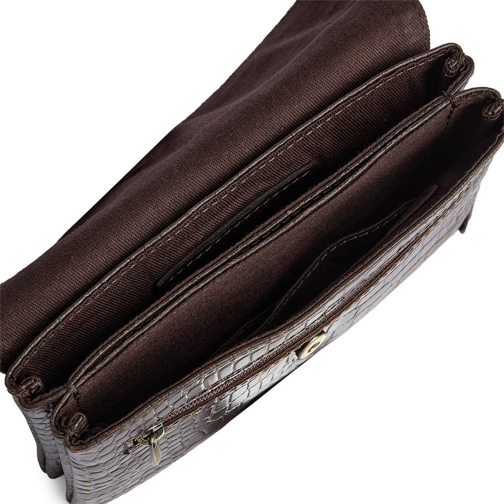 DEPECHE Fashion Favourites croco leather wallet Purse / Credit card holder 265 Brown Croco