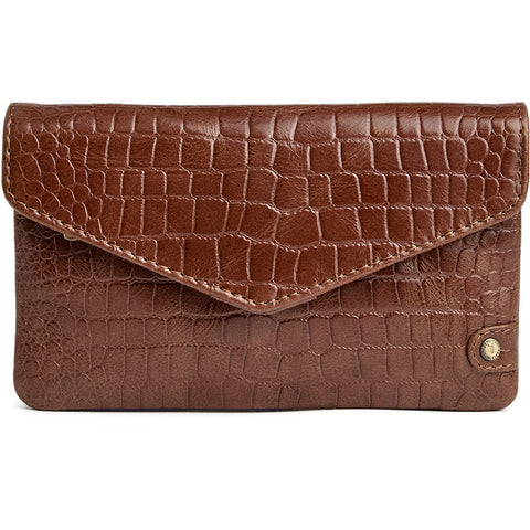 DEPECHE Fashion Favourites croco leather wallet Purse / Credit card holder 326 Cognac Croco