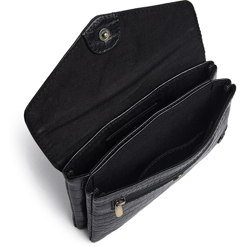 DEPECHE Fashion Favourites croco leather wallet Purse / Credit card holder 343 Black croco