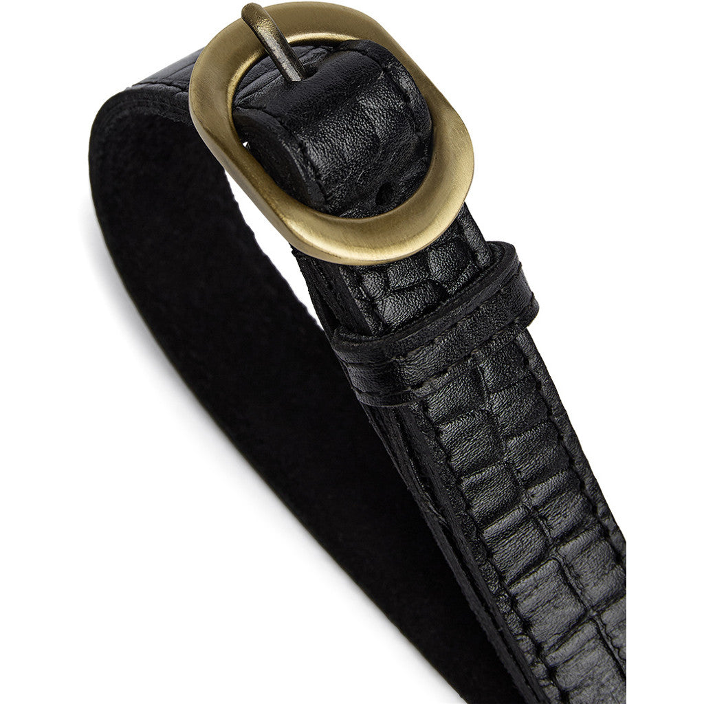 DEPECHE Fashion Favourites croco slim leather belt Belt 343 Black croco