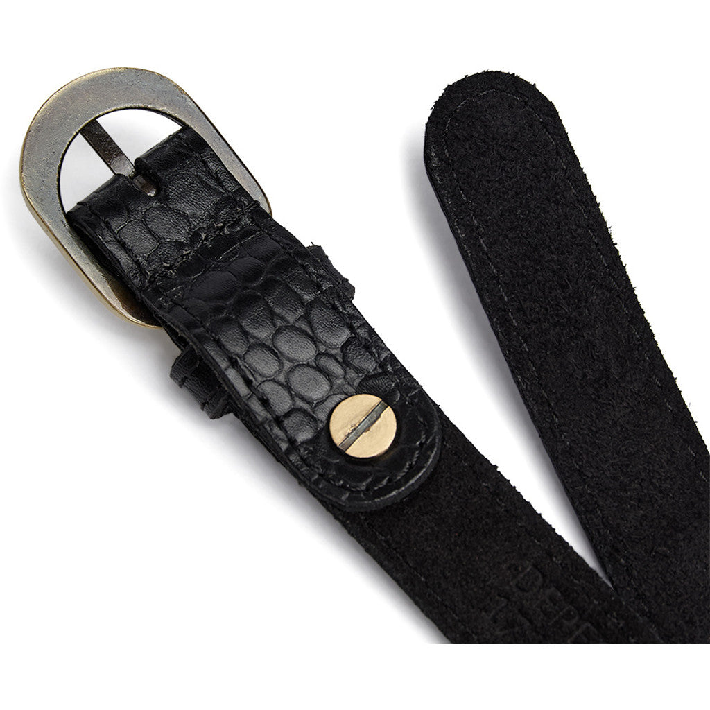 DEPECHE Fashion Favourites croco slim leather belt Belt 343 Black croco