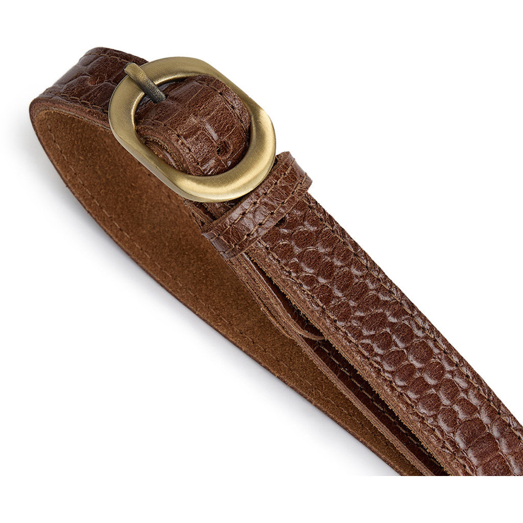 DEPECHE Fashion Favourites croco slim leather belt Belt 326 Cognac Croco