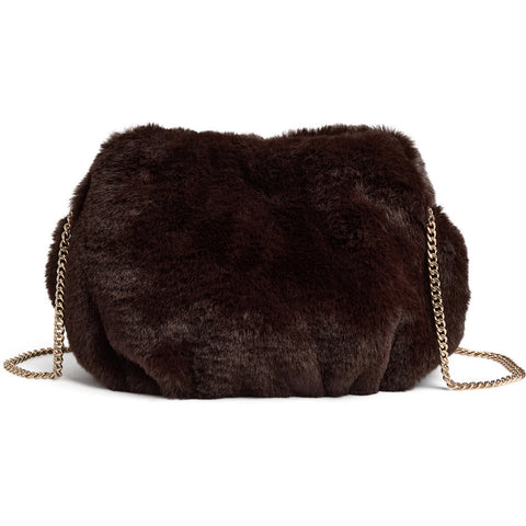 Suede crossbody bag / 16468 - Chocolate