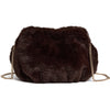 DEPECHE Faux fur crossover bag with chain Cross over 161 Dark brown