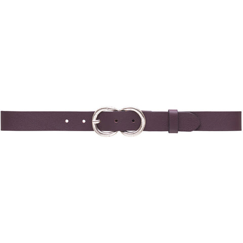 Timeless jeans belt in delicious leather quality / 12824 - Cognac/Silver