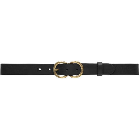 Beautiful and cool leather belt / 15148 - Black/Brass