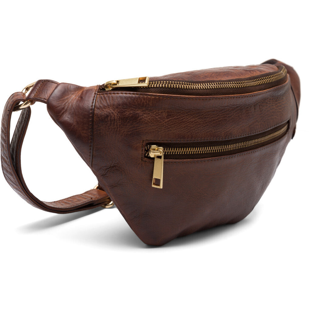 DEPECHE Feminine bumbag in soft leather Bumbag 133 Brandy