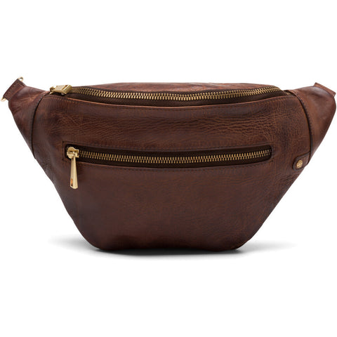 DEPECHE Feminine bumbag in soft leather Bumbag 133 Brandy