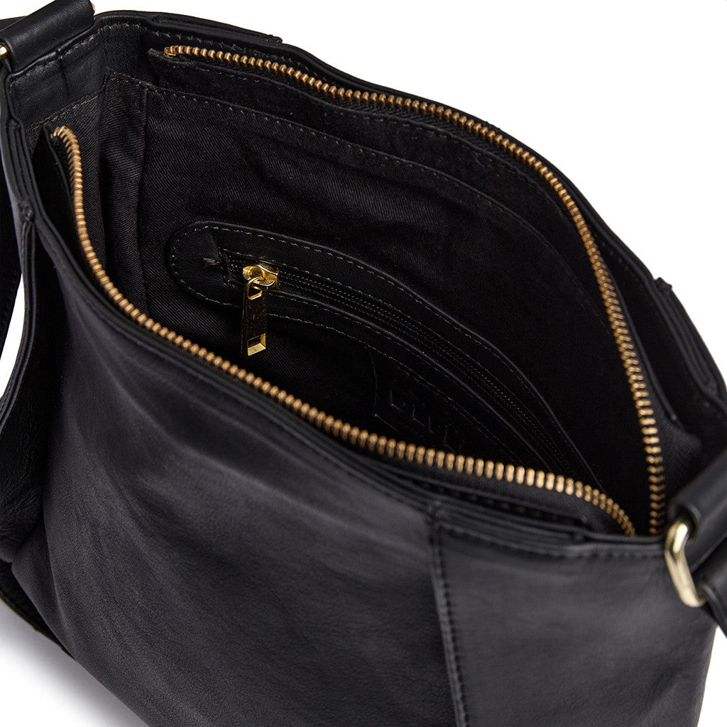 DEPECHE Feminine leather crossover bag Cross over 099 Black