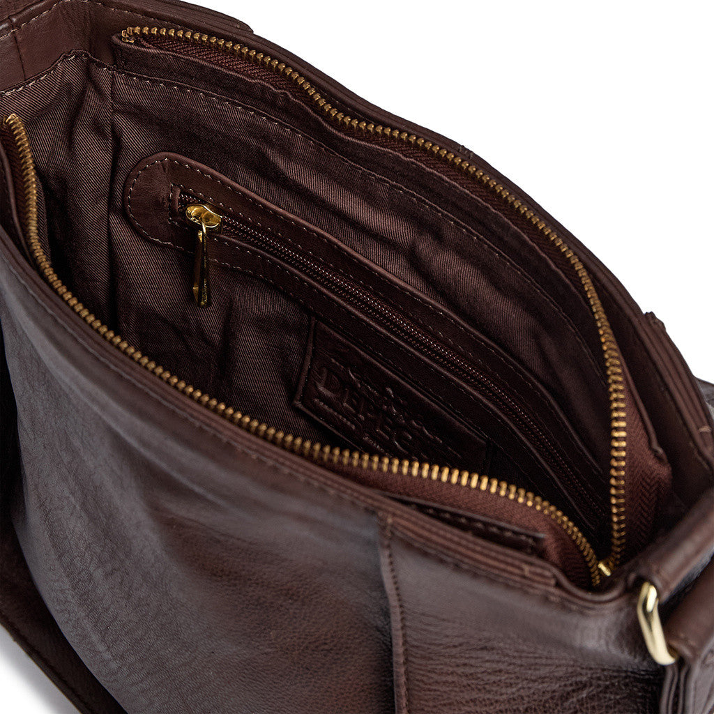 DEPECHE Feminine leather crossover bag Cross over 106 Coffee