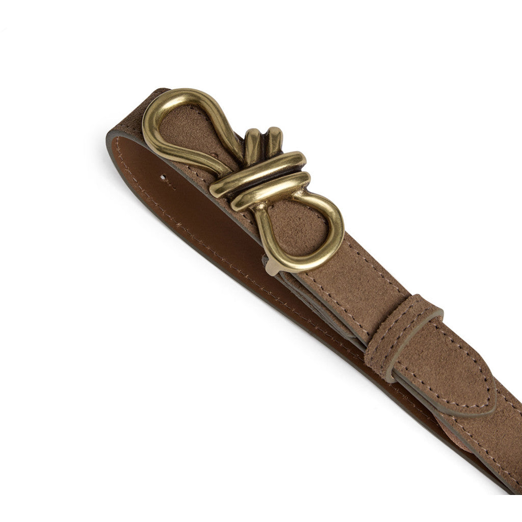 DEPECHE Feminine suede belt with buckle Belt 224 Taupe