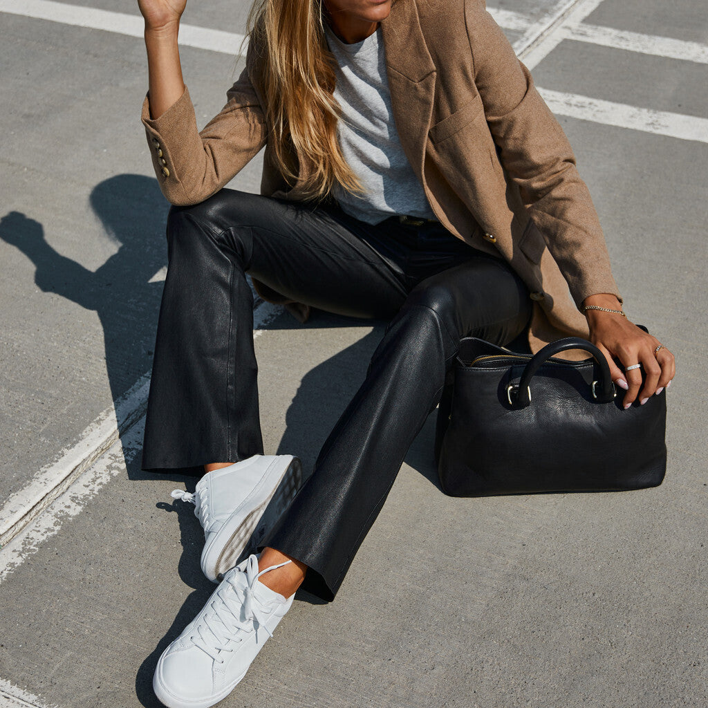 Depeche leather wear Flare RW Cleo leather pants in soft quality Pants 099 Black (Nero)