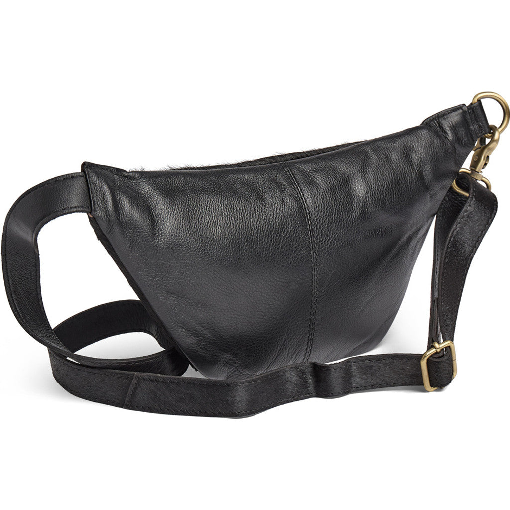 DEPECHE Hair-on leather bumbag Bumbag 095 Jet Black