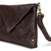 DEPECHE Hair-on leather clutch Clutch 161 Dark brown