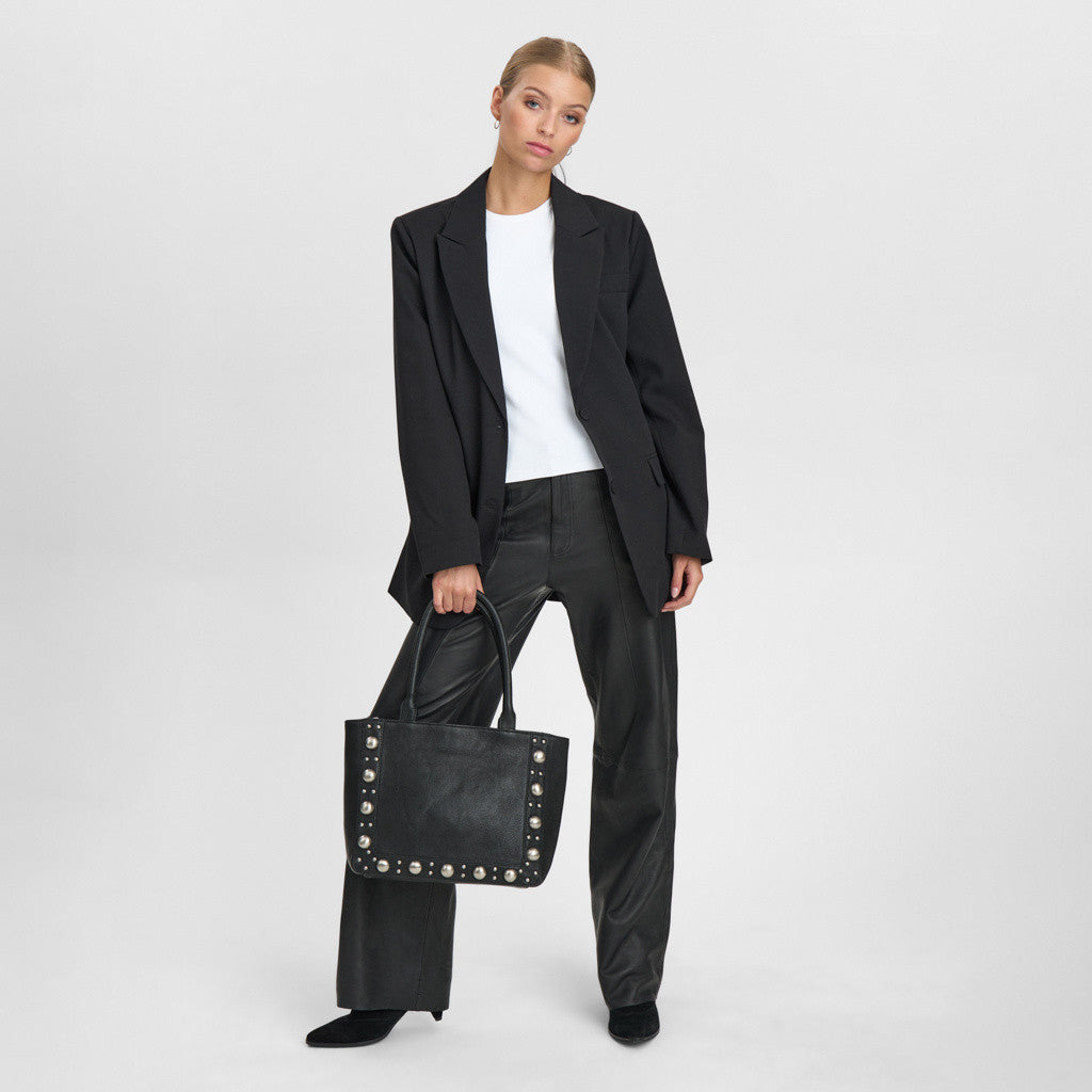 DEPECHE Handbag with studs Shoulderbag / Handbag 099 Black (Nero)